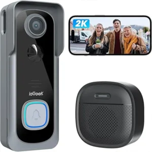 ieGeek 2K Doorbell Camera Wireless -Video Doorbell with Chime Ringer