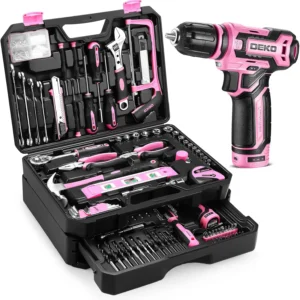 DEKO Home Mechanic Toolbox with 12V Power Cordless Drill Hand Repair Tools Sets Combo Kits Storage Organizer Drawer Case